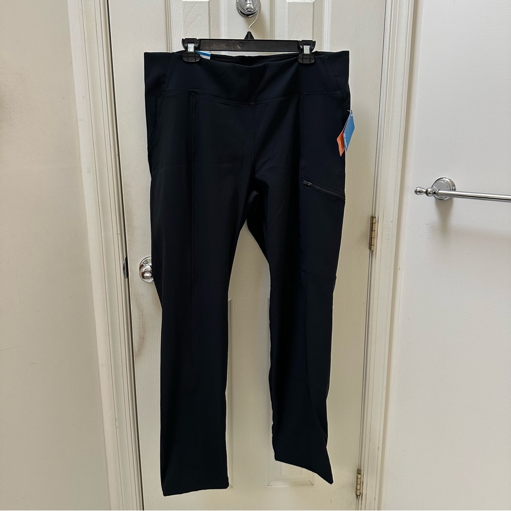 NWT Columbia Fleece Lined Straight Leg Black Pants Size XXL